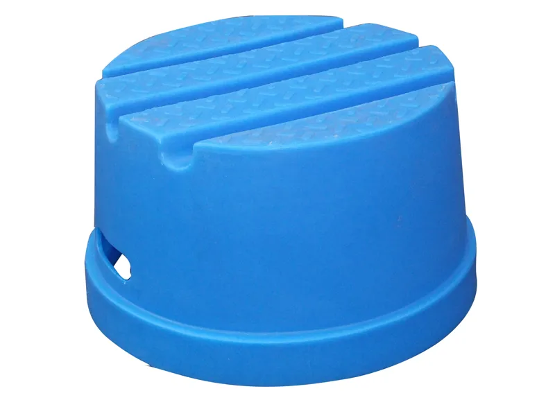 Classic Showjumps One Tread Round Mounting Block - Blue