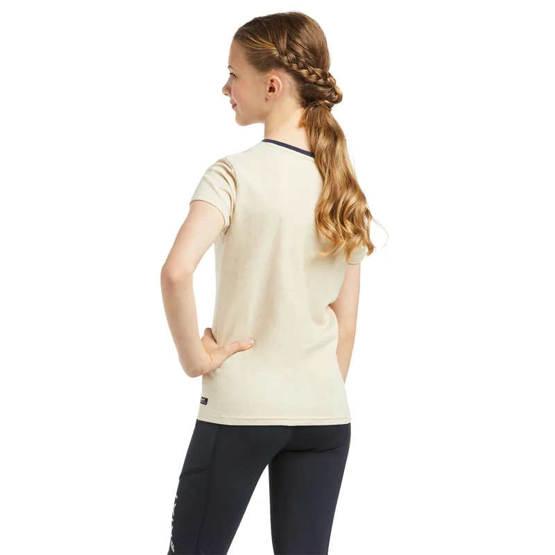 Ariat Youth Fabulous SS T-Shirt - Oatmeal Heather-1