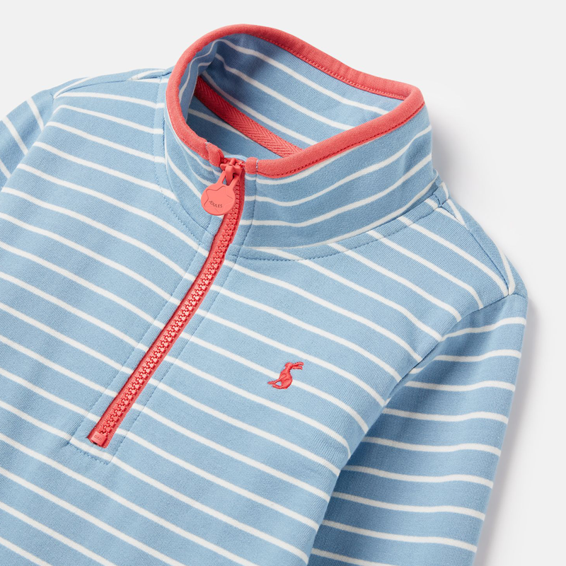 Joules Girl's Fairdale Printed Half Zip Sweatshirt - Bel Air Blue-3