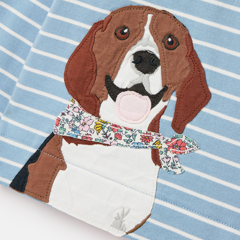 Joules Girl's Fairdale Printed Half Zip Sweatshirt - Bel Air Blue-2