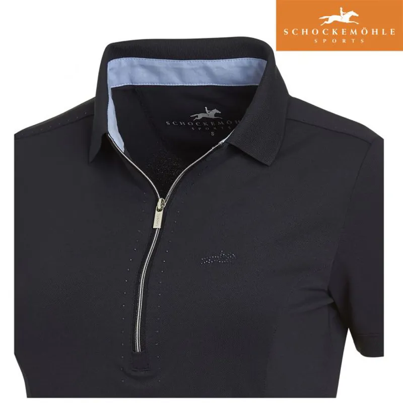 Schockemohle Faye Style Polo Shirt - Dark Blue -1