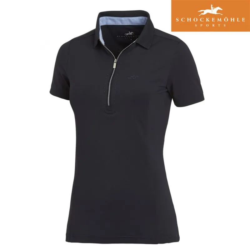 Schockemohle Faye Style Polo Shirt - Dark Blue 