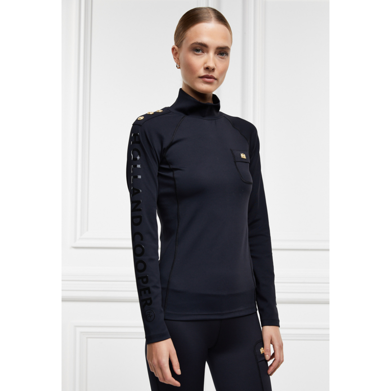 Holland Cooper Findley High Neck Base Layer - Black-1