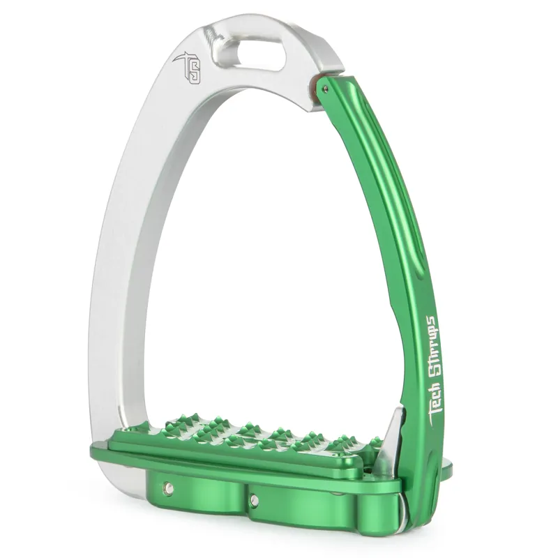 Tech Stirrups Venice Fit - Silver/Green