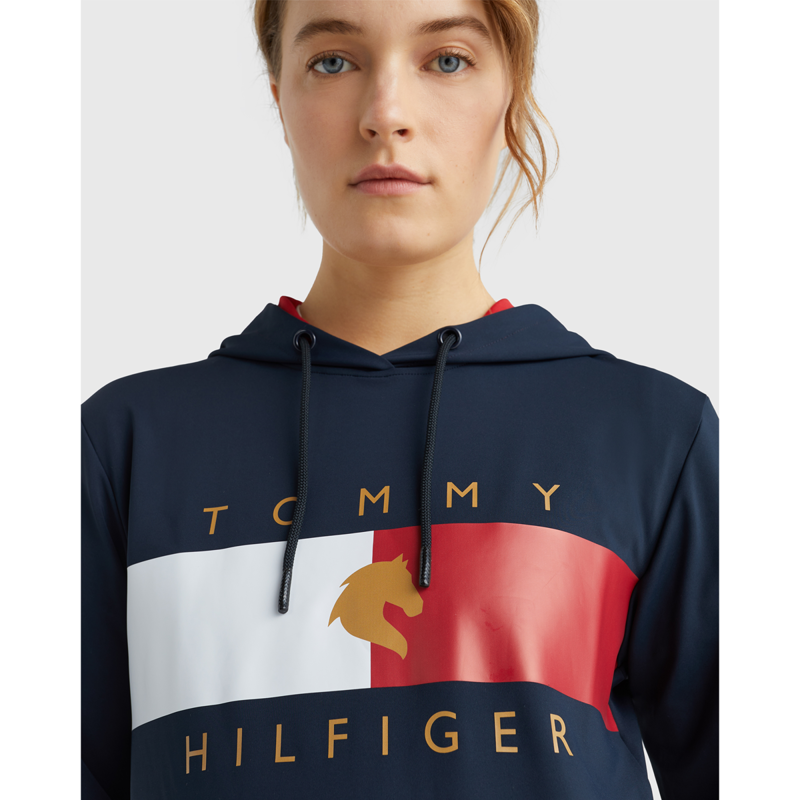 Tommy Hilfiger Women's Flag Performance Hoodie - Desert Sky-5