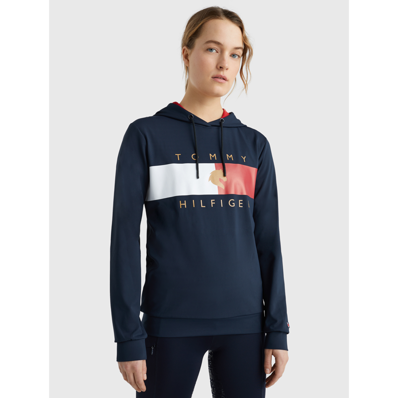 Tommy Hilfiger Women's Flag Performance Hoodie - Desert Sky-2