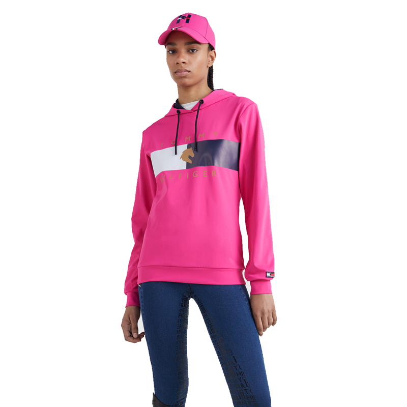 Tommy Hilfiger Women's Flag Performance Hoodie - Hot Magenta-3