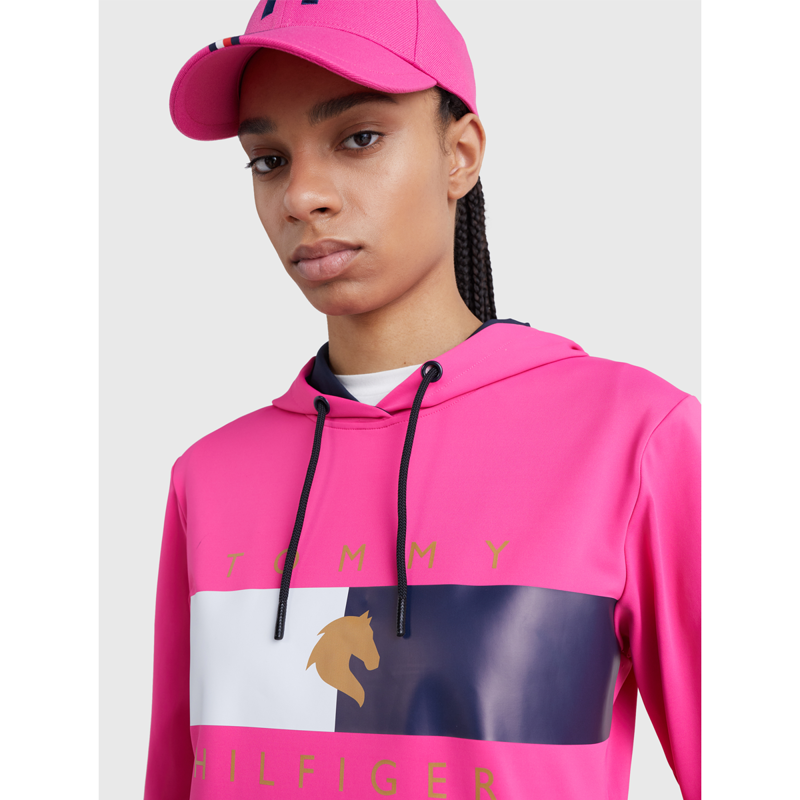 Tommy Hilfiger Women's Flag Performance Hoodie - Hot Magenta-4