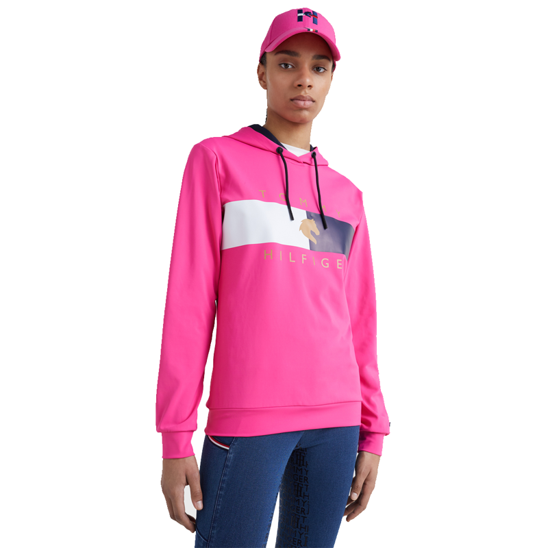 Tommy Hilfiger Women's Flag Performance Hoodie - Hot Magenta-2