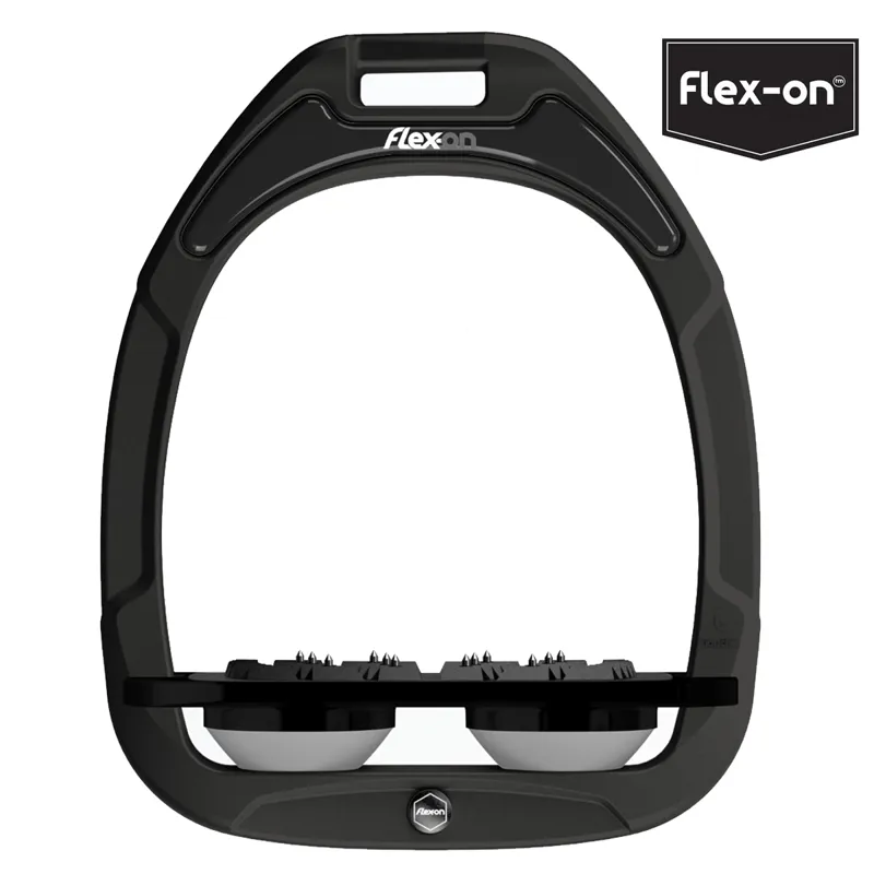 Flex-On Green Composite Stirrup - Flat Ultra Grip - Black/Black/Grey