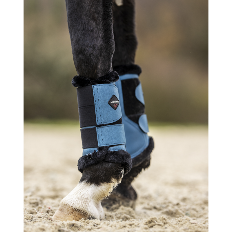 LeMieux Fleece Lined Brushing Boots - Marine-5