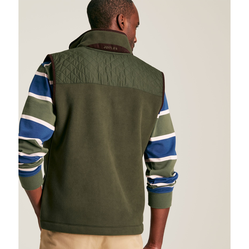 Joules Greenfield Men's Fleece Gilet - Heritage Green-2