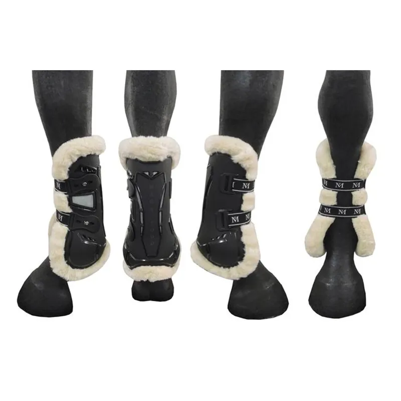 Mark Todd Air Vent Fleece Tendon Boots - Black