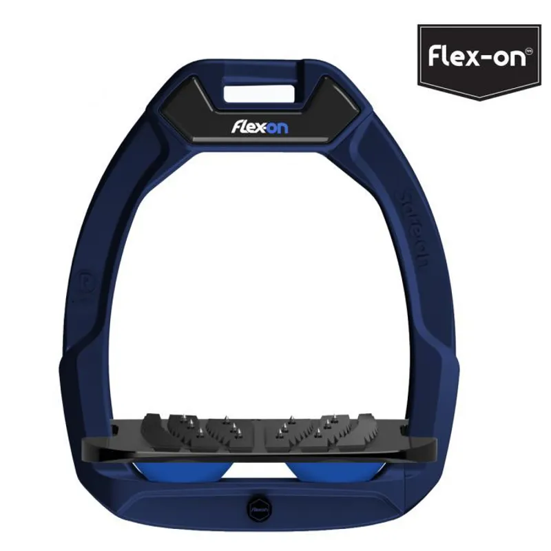 Flex-On Safe-On Inclined Ultra-Grip Stirrups - Navy Blue/Light Blue/Black