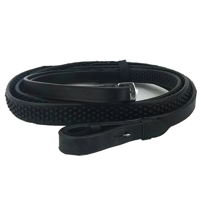 Cameo Equine Flexi Reins - Black