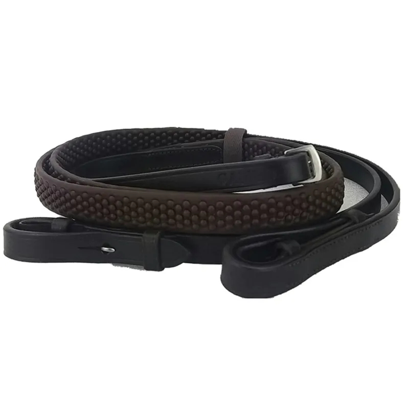 Cameo Equine Flexi Reins - Brown