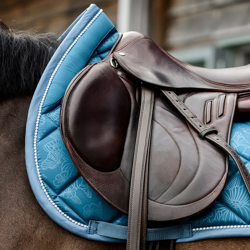 PS Of Sweden Floret Jump Saddlepad - Petrol Blue-2