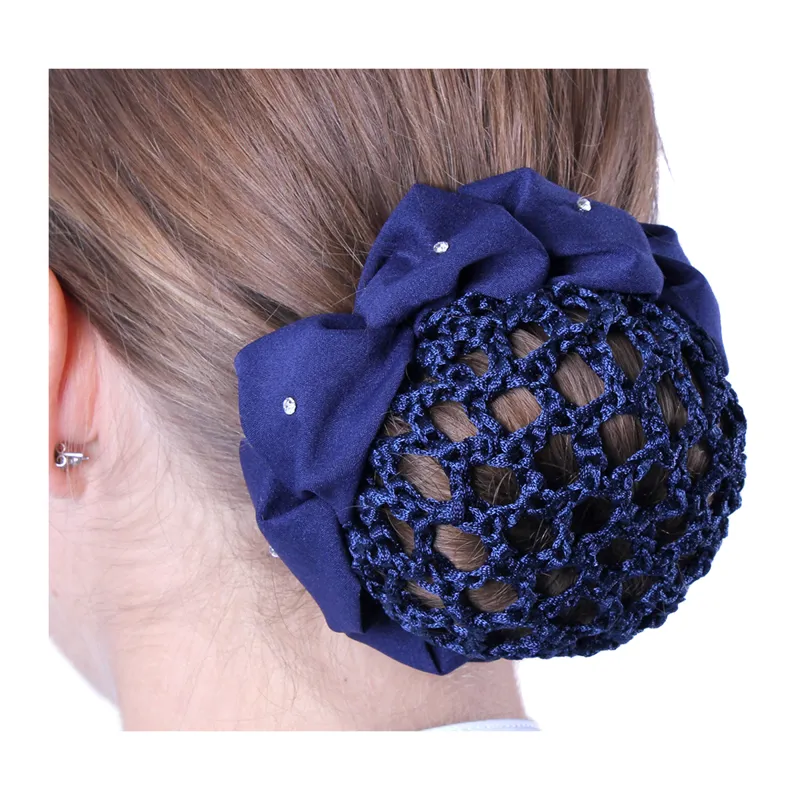 QHP Hair Bow Flower - Navy-1