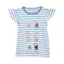 Joules Girls' Flutter Astra Short Sleeve Artwork T-Shirt - Blue Stripe