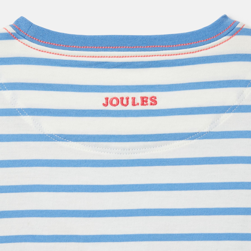 Joules Girls' Flutter Astra Short Sleeve Artwork T-Shirt - Blue Stripe-3