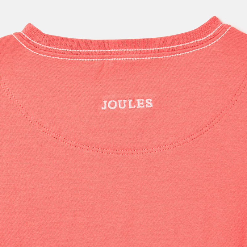 Joules Girls' Flutter Astra Short Sleeve Artwork T-Shirt - Coral Pink-4