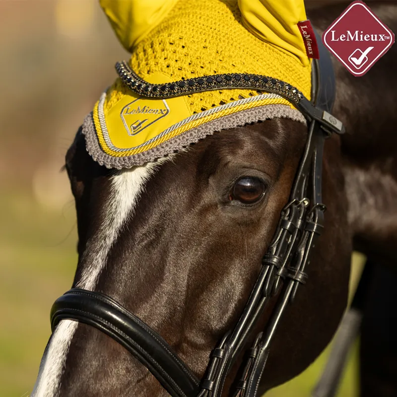 LeMieux Classic Lycra Fly Hood - Dijon-2