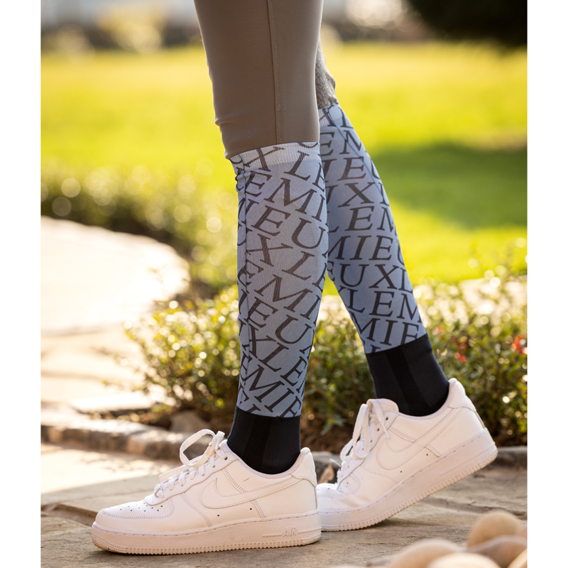 LeMieux Footsie Socks Junior - Fleur Denim-1