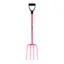 Fynalite Hi-Strength Manure Fork 4 Prong D-Grip Handle - Pink