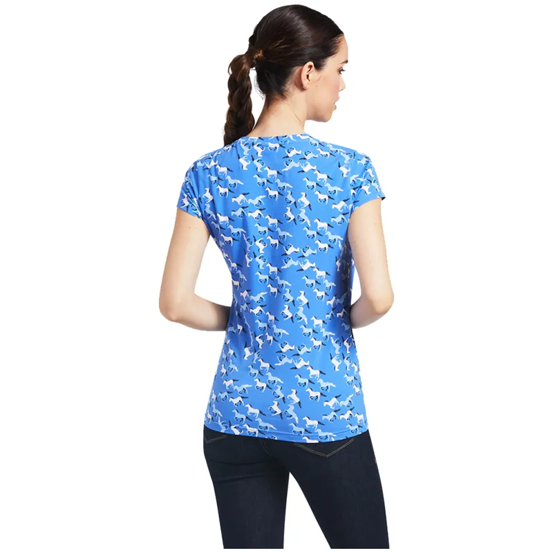 Ariat Womens Gallop SS T-Shirt - Reykjavik Blue-1