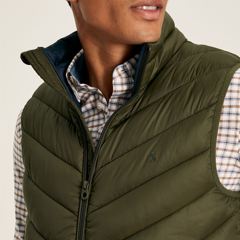Joules Garrett Men's Padded Shower Resistant Gilet - Heritage Green-3