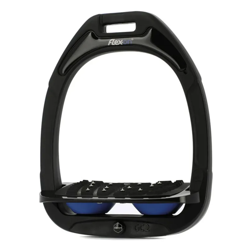 Flex-On Green Composite Stirrups - Inclined Ultra Grip - Black/Black/Dark Blue