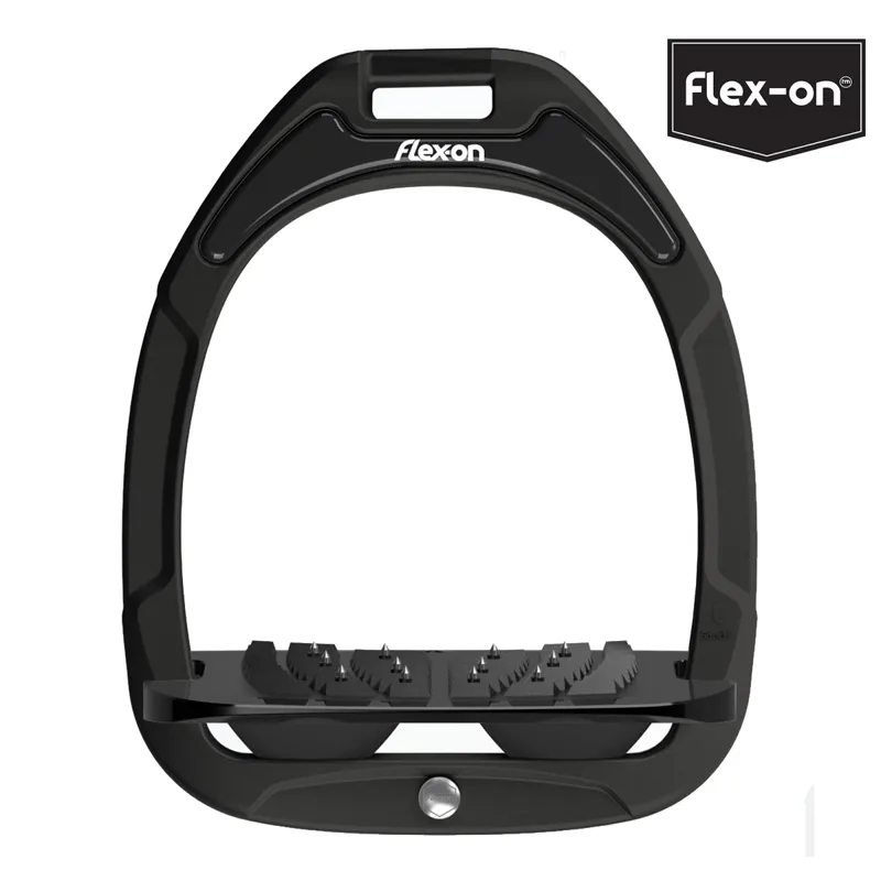 Flex-On Green Composite Stirrup - Incline Ultra Grip - Black/Black/Black