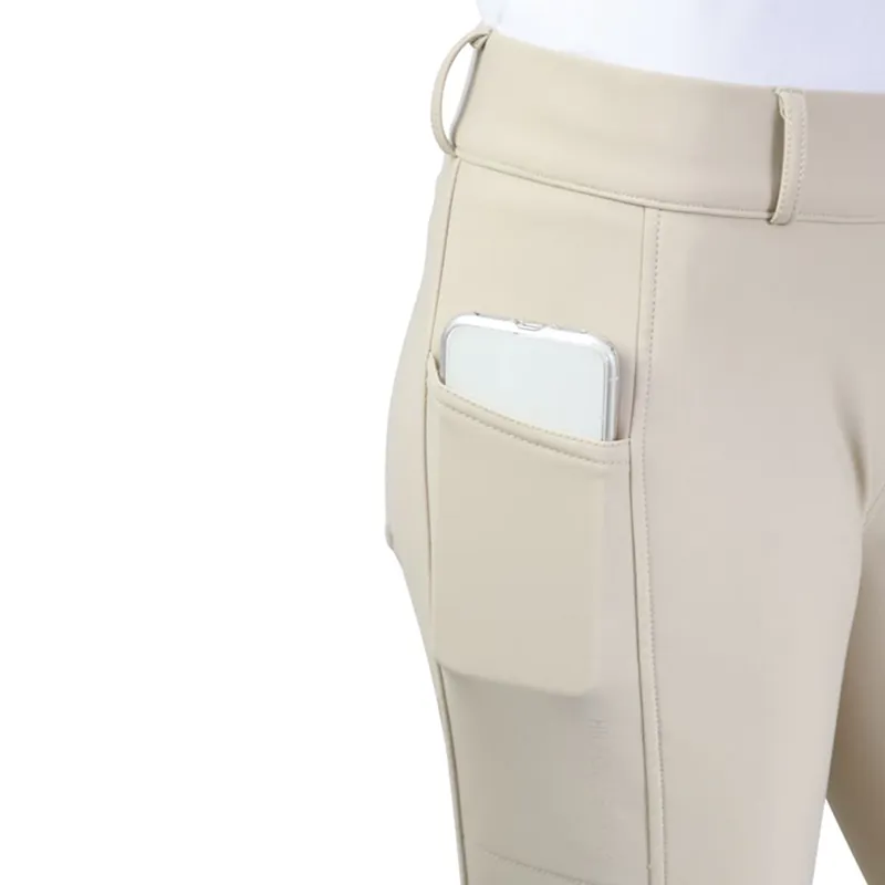 Hy Equestrian Glacial Softshell Riding Tights - Beige-2