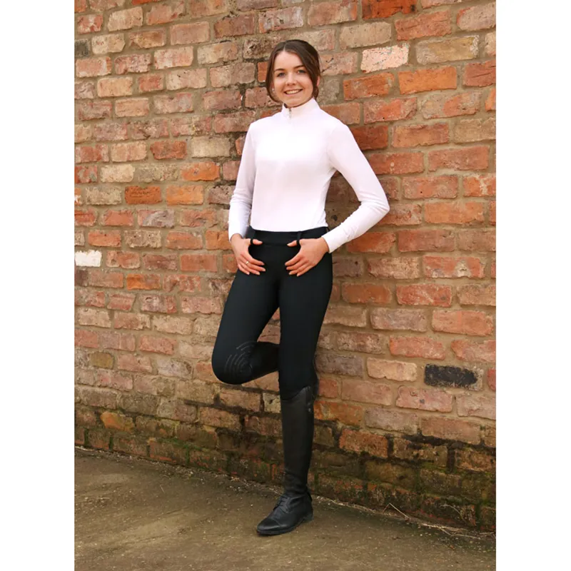 Hy Equestrian Glacial Softshell Riding Tights - Black-2