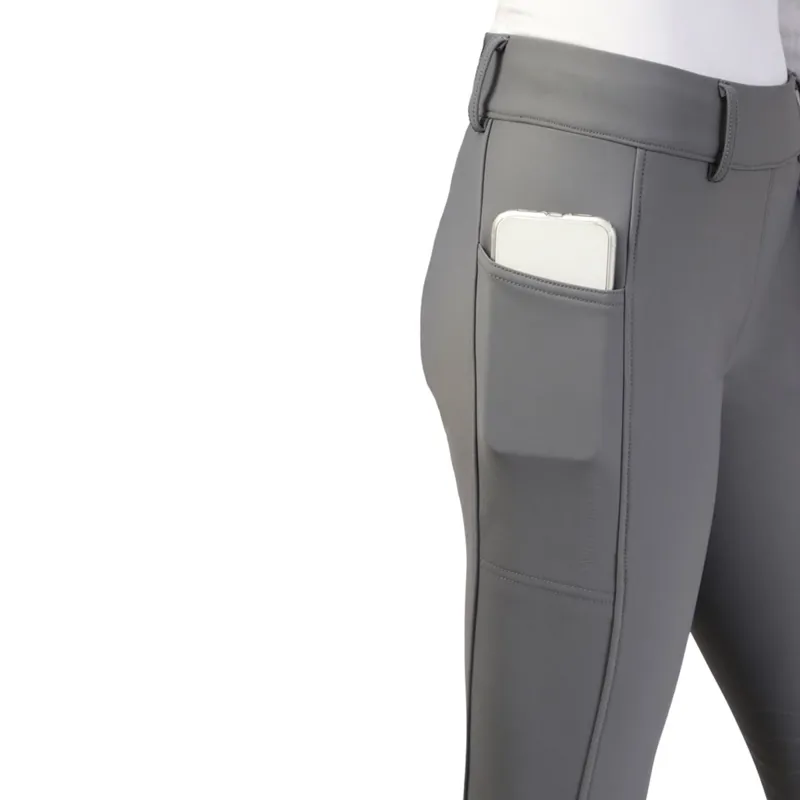 Hy Equestrian Glacial Softshell Riding Tights - Grey-3