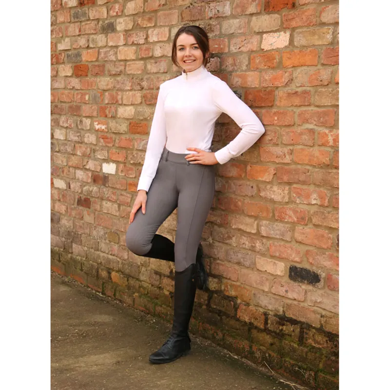 Hy Equestrian Glacial Softshell Riding Tights - Grey-2