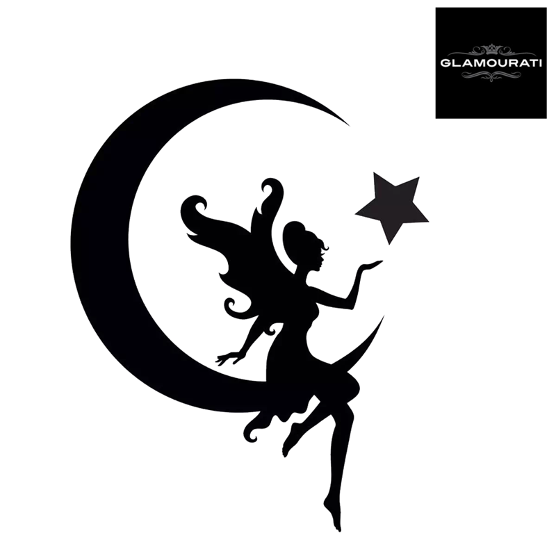 Glamourati Medium Stencil Design - Fairy and Moon