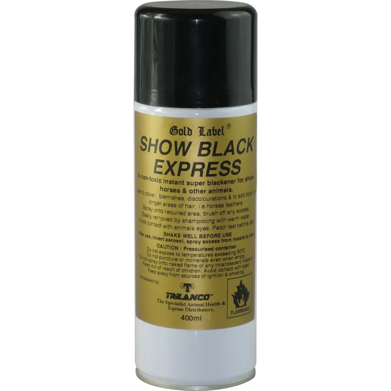 Gold Label 400ml Express Black Show Aerosol in Gold