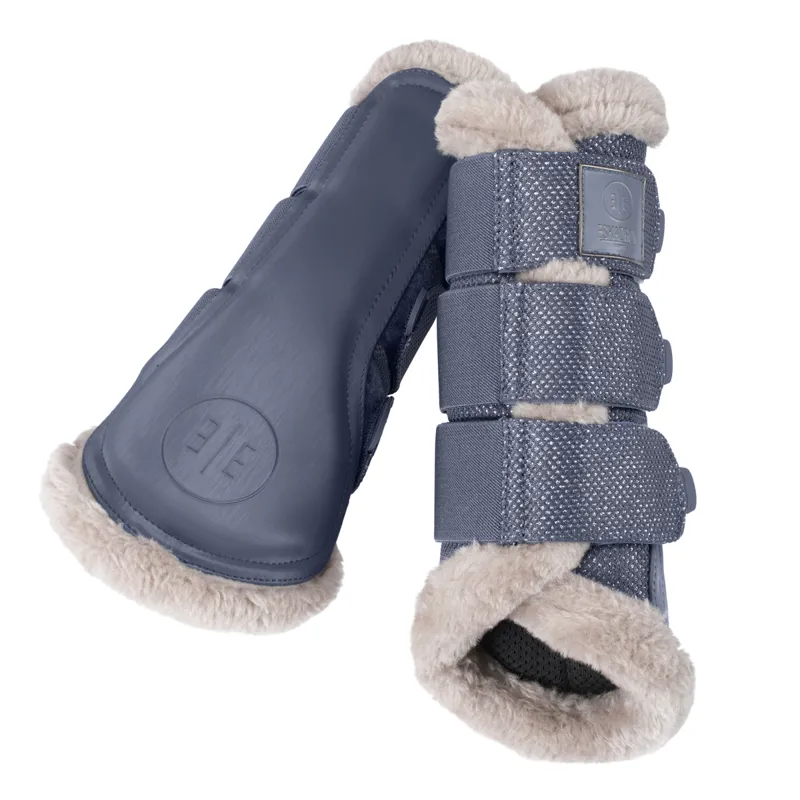 Eskadron Glitter Mesh Faux Fur Tendon Boots Essence AW22 - Dove Blue 