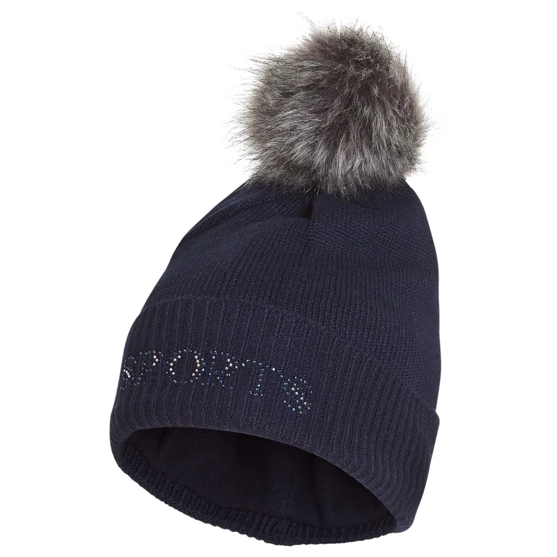 Schockemohle New Glossy Baila Style Beanie Bobble Hat - Blue Nights