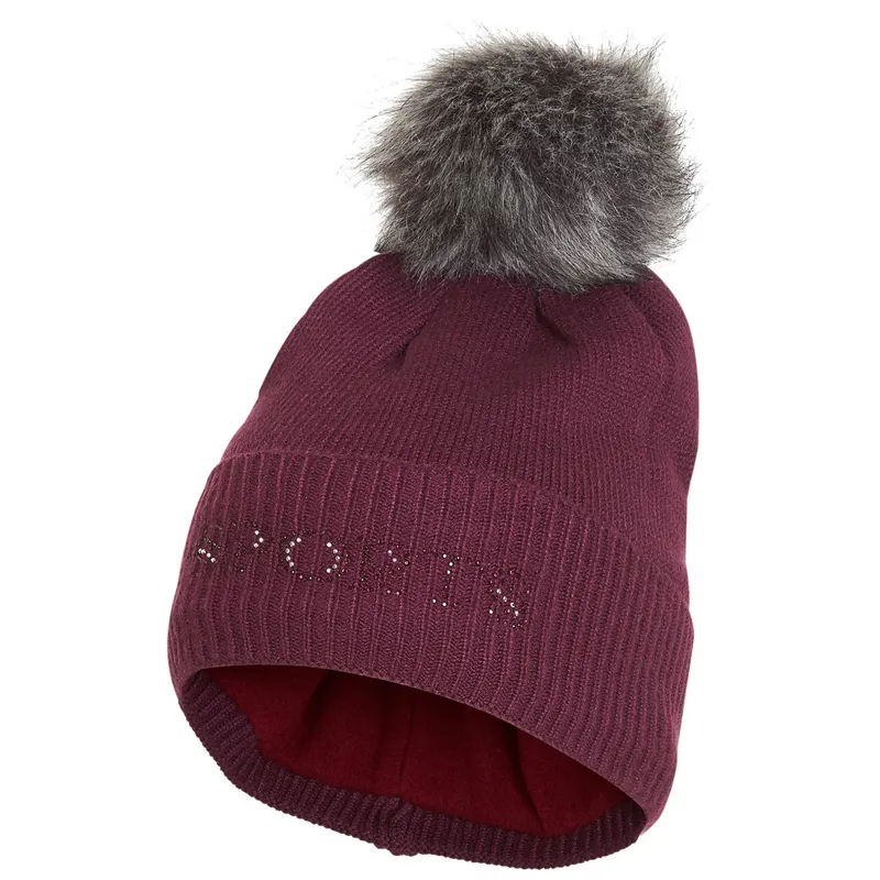 Schockemohle New Glossy Baila Style Beanie Bobble Hat - Wine