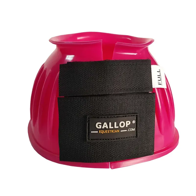 Gallop Double Taped PVC Ribbed Over Reach Boots - Fuchsia