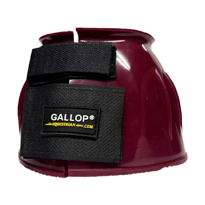 Gallop Double Taped PVC Ribbed Over Reach Boots - Burgundy