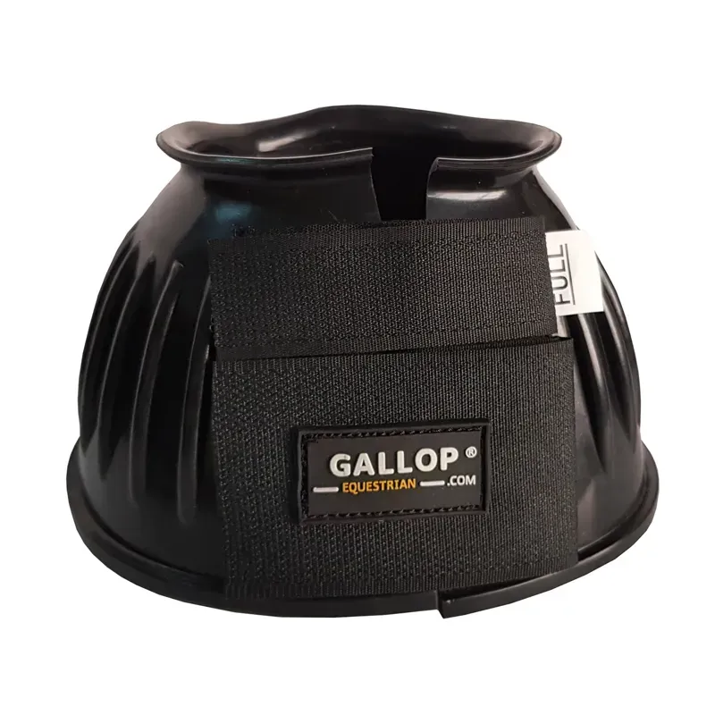 Gallop Double Taped PVC Ribbed Over Reach Boots - Black