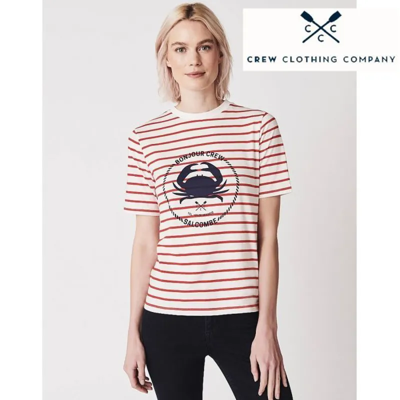 Crew Clothing Ladies Graphic T-shirt - White/Red