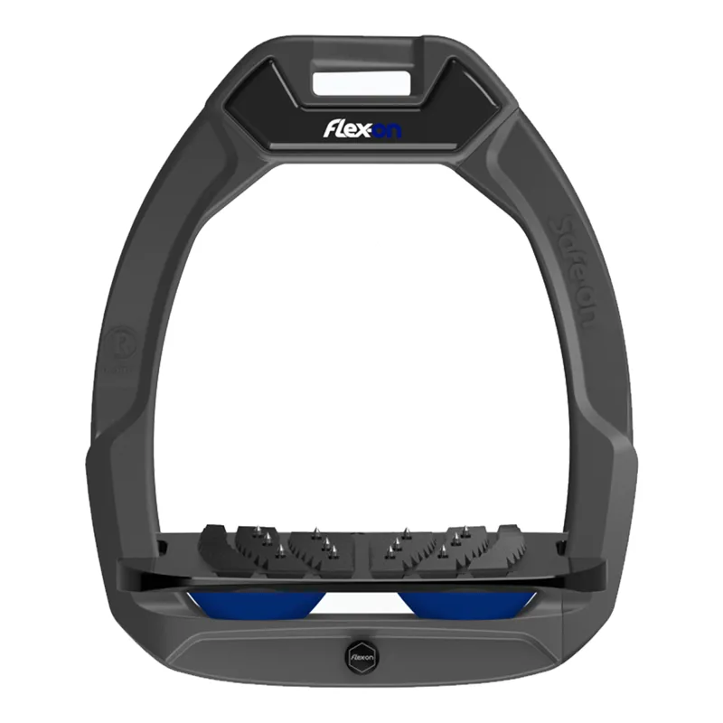 Flex-On Safe-On Inclined Ultra-Grip Stirrups - Grey/Black/Navy