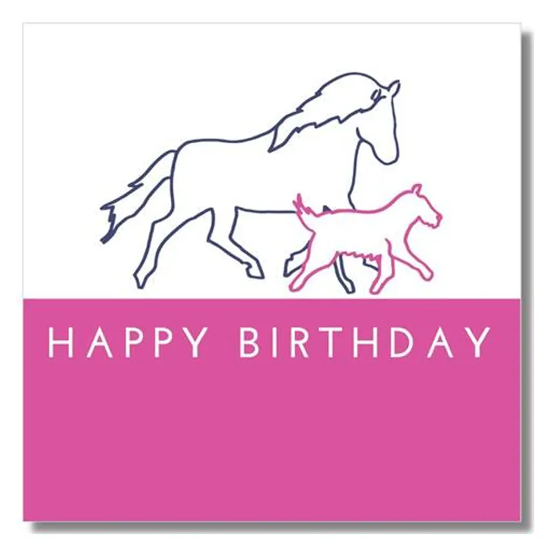 Gubblecote Beautiful Greetings Card - Happy Birthday Horse and Dog