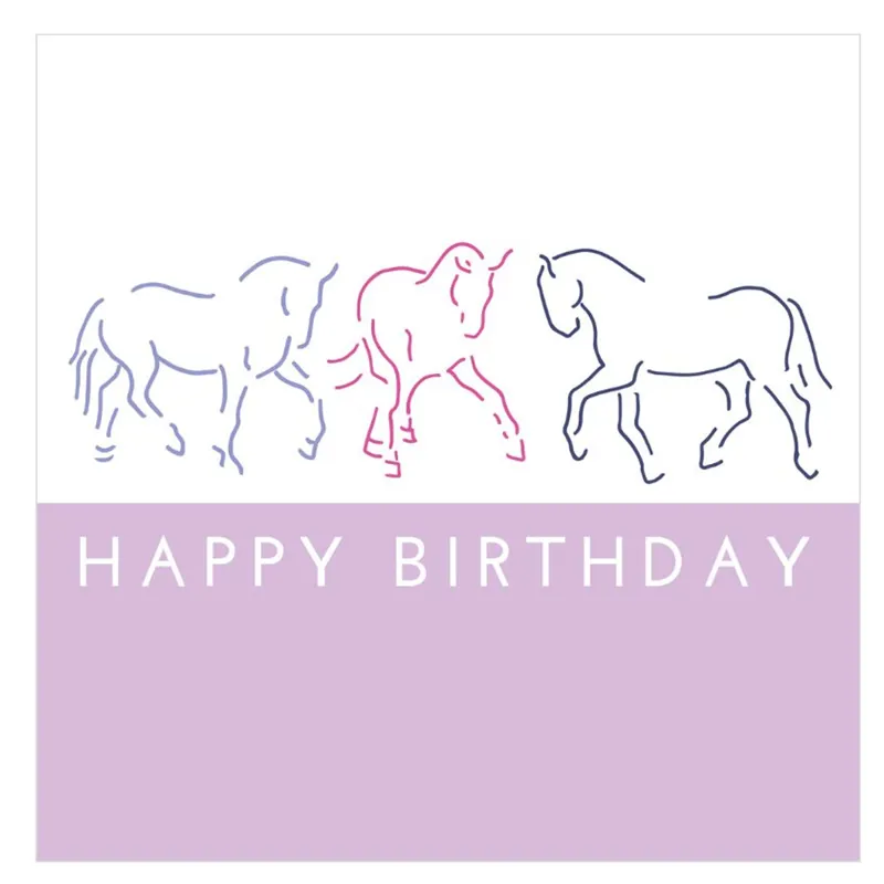 Gubblecote Beautiful Greetings Card - Happy Birthday Horse Outline