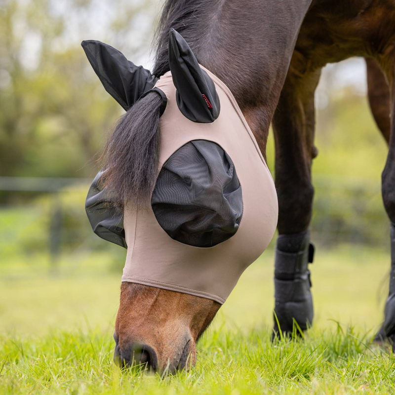 LeMieux Bug Relief Half Fly Mask - Walnut-1