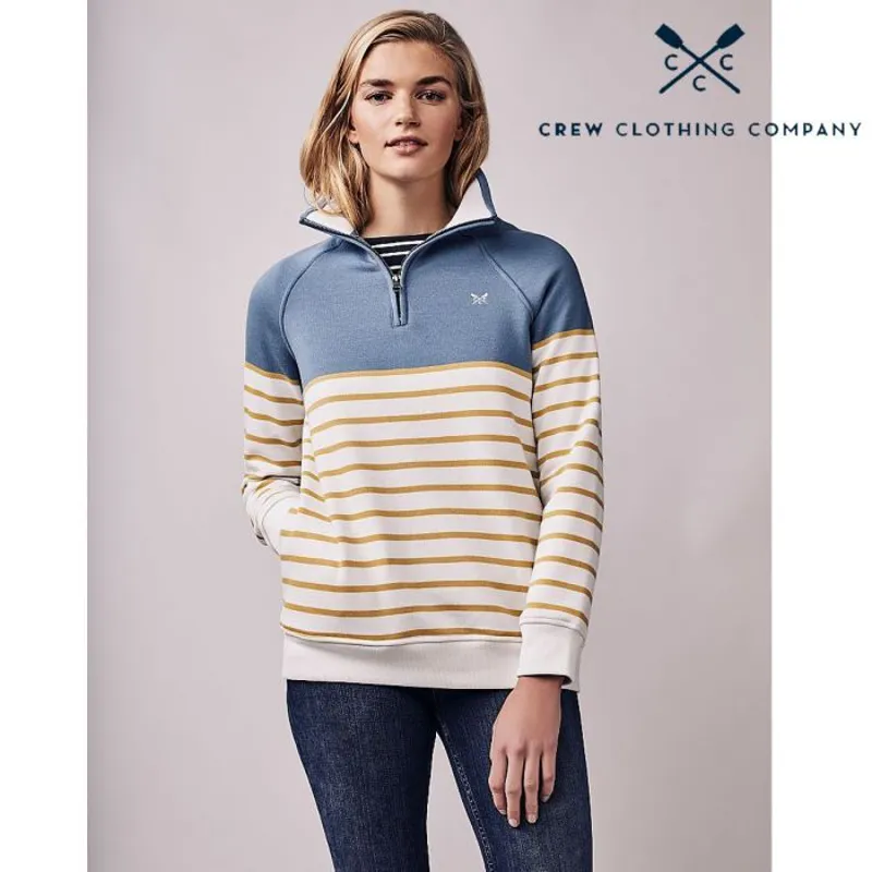 Crew Clothing Ladies Half Zip Sweat - Cadet Blue